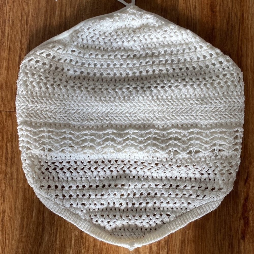 White Crochet Knit Top